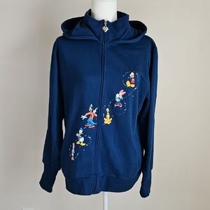 Disney Bradford Exchange Zip Sweatshirt Jacket Hooded Characters LG Blue